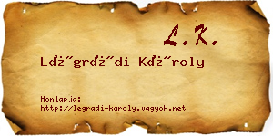Légrádi Károly névjegykártya